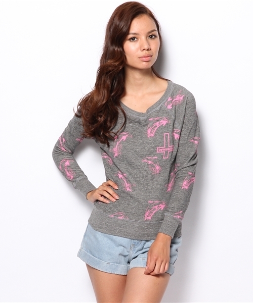 Manhattan Records（マンハッタン レコーズ）の「Ofwgkta / Dolphin Girls Boatneck（スウェット・メンズ・グレー×サックスブルー/グレー×ピンク・X-SMALL/LARGE/SMALL/MEDIUM）」の2枚目の写真