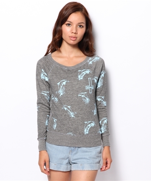 Manhattan Records（マンハッタン レコーズ）の「Ofwgkta / Dolphin Girls Boatneck（スウェット・メンズ・グレー×サックスブルー/グレー×ピンク・X-SMALL/LARGE/SMALL/MEDIUM）」の3枚目の写真