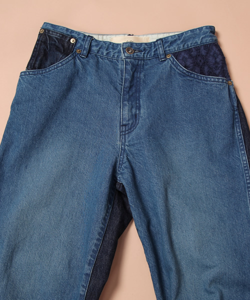 FURFUR（ファーファー）の「バイカラーデニムパンツ（デニムパンツ・レディース・インディゴブルー/ライトブルー・34/36/38）」の6枚目の写真