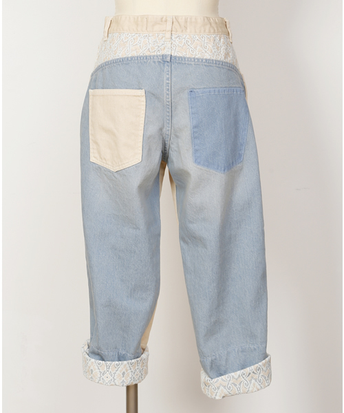 FURFUR（ファーファー）の「バイカラーデニムパンツ（デニムパンツ・レディース・インディゴブルー/ライトブルー・34/36/38）」の14枚目の写真