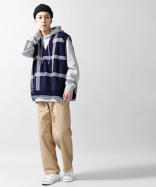 WEGO（ウィゴー）の「WEGO/チェックジャガードベスト（ベスト・メンズ・ベージュ系その他2/ブルー系その他2・MEDIUM/LARGE）」の9枚目の写真