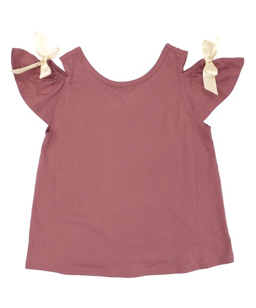 Bee des Bee(ビーデスビー)の「肩リボンオフショルトップス(Tシャツ/カットソー・キッズ・ピンク/ブラック/チャコールグレー/ラベンダー/ミント/グレー/ライトブルー/ブルー系その他/パープル系その他/ローズ/チェック/チェリーピンク/ライトイエロー/ホワイト/グレー系その他/パープル系その他2/ブラック系その他/パープル系その他3/ブラック系その他2・150cm/100cm/110cm/120cm/130cm/140cm)」の18枚目の写真