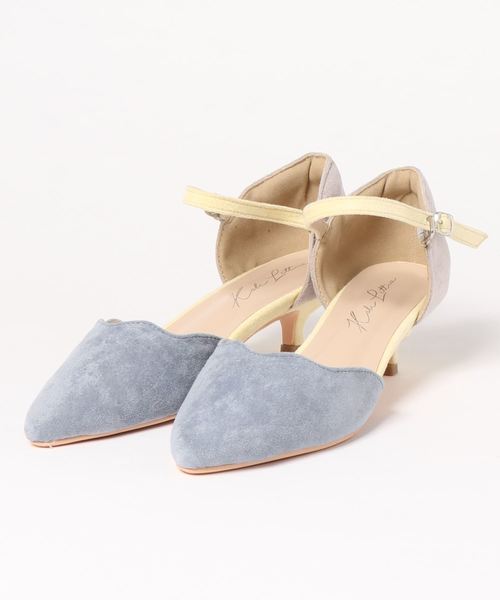 KOBE LETTUCE（コウベレタス）の「アンクルストラップキトゥンヒールサイドカットデザインパンプス（パンプス・レディース・グレイッシュベージュ/サックスブルー/ピンク/ブラック・L/LL/M/S）」の7枚目の写真