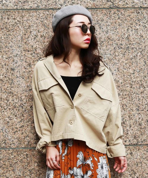 FREE'S MART（フリーズマート）の「◆バックサテンワークブルゾン（ブルゾン・レディース・ベージュ/カーキ・FREE）」の8枚目の写真