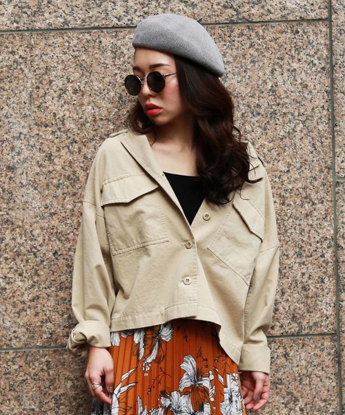 FREE'S MART（フリーズマート）の「◆バックサテンワークブルゾン（ブルゾン・レディース・ベージュ/カーキ・FREE）」の4枚目の写真