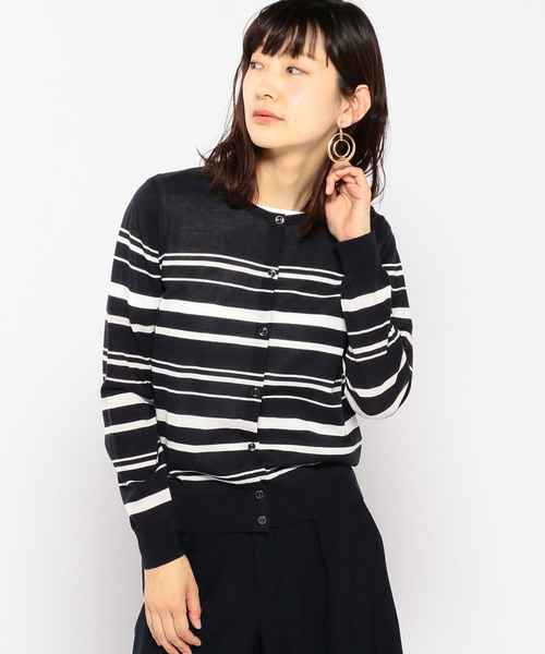 A/C DESIGN BY ALPHA CUBIC（エーシーデザインバイアルファキュービック）の「春夏カラーボーダーカーディガン（カーディガン/ボレロ・レディース・ネイビー/オフホワイト・L size/M size）」の7枚目の写真