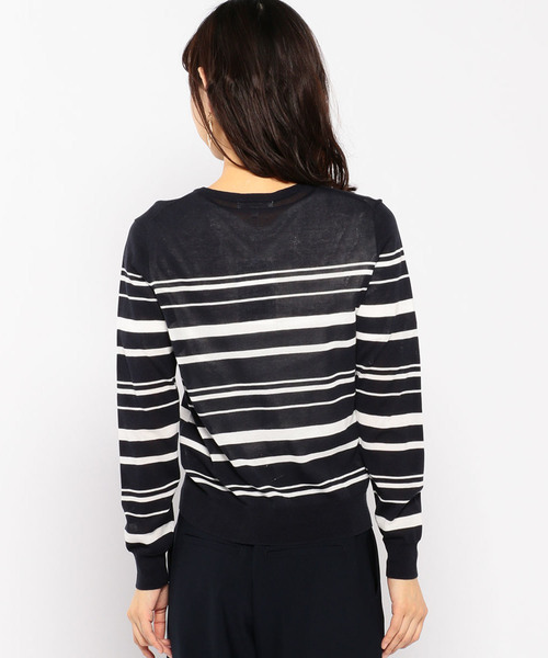 A/C DESIGN BY ALPHA CUBIC（エーシーデザインバイアルファキュービック）の「春夏カラーボーダーカーディガン（カーディガン/ボレロ・レディース・ネイビー/オフホワイト・L size/M size）」の9枚目の写真