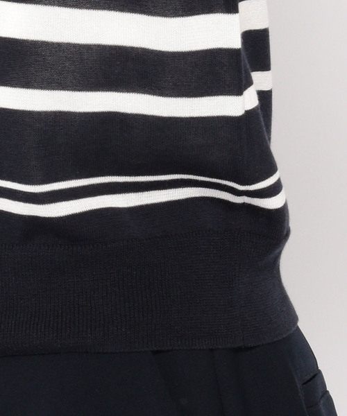 A/C DESIGN BY ALPHA CUBIC（エーシーデザインバイアルファキュービック）の「春夏カラーボーダーカーディガン（カーディガン/ボレロ・レディース・ネイビー/オフホワイト・L size/M size）」の12枚目の写真