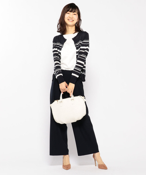 A/C DESIGN BY ALPHA CUBIC（エーシーデザインバイアルファキュービック）の「春夏カラーボーダーカーディガン（カーディガン/ボレロ・レディース・ネイビー/オフホワイト・L size/M size）」の14枚目の写真