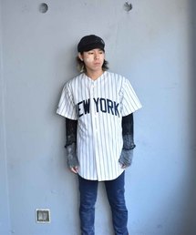 Majestic ニューヨーク・ヤンキース ベースボールシャツ 古着 VINTAGE（ヴィンテージ）の「【ヴィンテージ古着】Majestic 