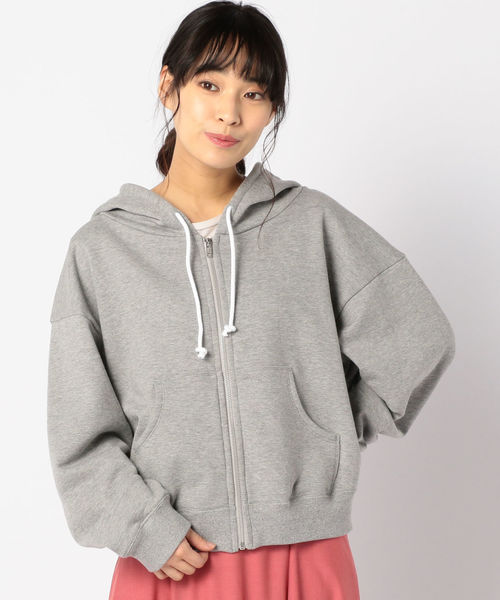 Khaju(カージュ)の「Khaju:ルーズフードジップパーカー(パーカー・レディース・ホワイト/ライトグレー/ベージュ系その他・ONE SIZE)」の1枚目の写真