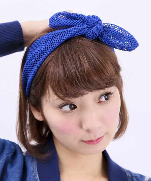 WEGO（ウィゴー）の「WEGO/メッシュターバン（ヘアバンド・レディース・ホワイト/ブラック/ブルー/レッド・FREE）」の3枚目の写真