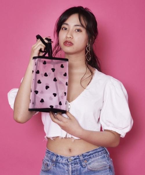 Casselini(キャセリーニ)の「フロッキープリントバケットバッグ(ハンドバッグ・レディース・ブラック/ピンク/シルバー/ゴールド・FREE)」の3枚目の写真