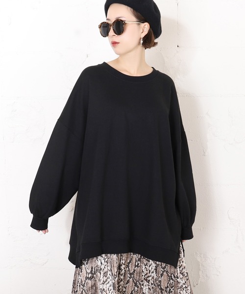 coca（coca）（コカ）の「ビッグシルエットバルーンスリーブスウェットトップス（スウェット・レディース・ホワイト/ブラック/パープル/ブラウン・ONE SIZE）」の2枚目の写真