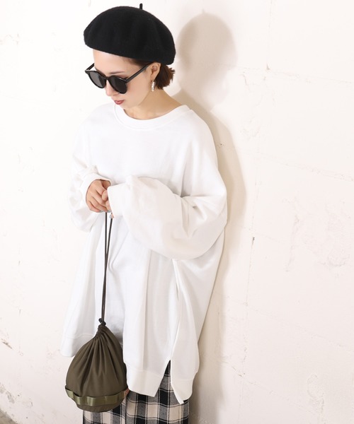 coca（coca）（コカ）の「ビッグシルエットバルーンスリーブスウェットトップス（スウェット・レディース・ホワイト/ブラック/パープル/ブラウン・ONE SIZE）」の5枚目の写真