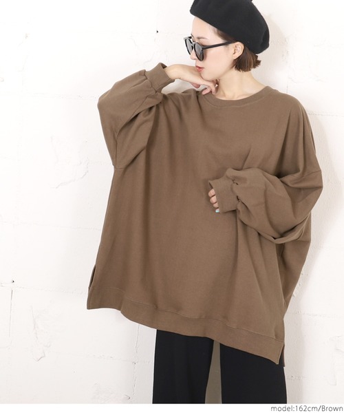 coca（coca）（コカ）の「ビッグシルエットバルーンスリーブスウェットトップス（スウェット・レディース・ホワイト/ブラック/パープル/ブラウン・ONE SIZE）」の9枚目の写真