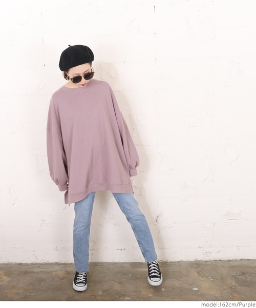 coca（coca）（コカ）の「ビッグシルエットバルーンスリーブスウェットトップス（スウェット・レディース・ホワイト/ブラック/パープル/ブラウン・ONE SIZE）」の18枚目の写真