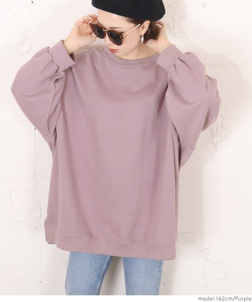 coca（coca）（コカ）の「ビッグシルエットバルーンスリーブスウェットトップス（スウェット・レディース・ホワイト/ブラック/パープル/ブラウン・ONE SIZE）」の19枚目の写真