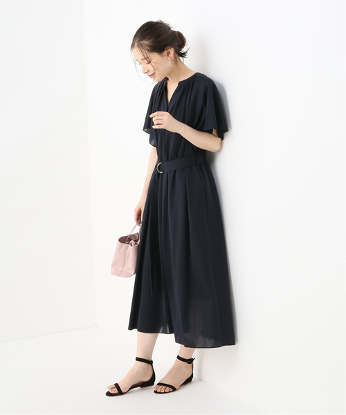 La TOTALITE(ラトータリテ)の「ライトポンチワンピース【手洗い可能】◆(ワンピース・レディース・ネイビー/ブラウン・FREE)」の3枚目の写真