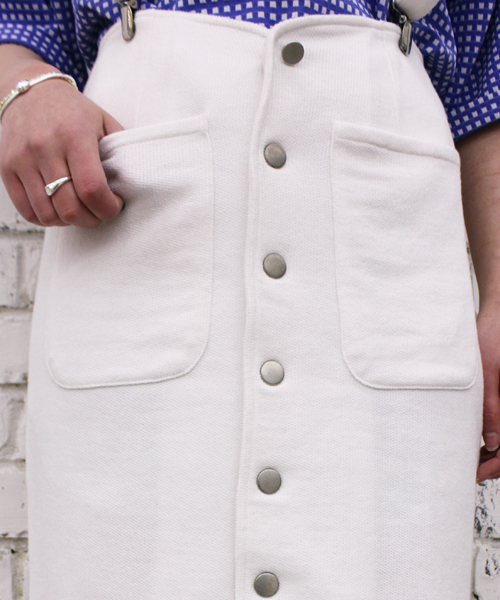 mystic(ミスティック)の「サスペンダー付ストライプペンシルスカート(スカート・レディース・オフホワイト/ブラック/グレー・フリ-)」の7枚目の写真