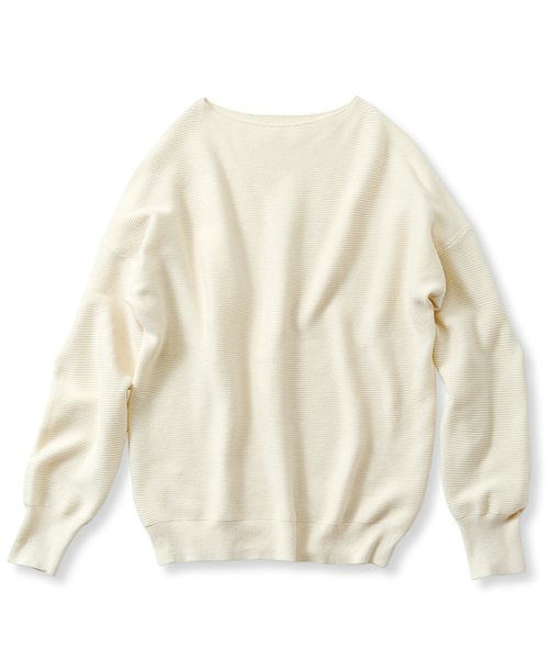 IEDIT(イディット)の「IEDIT 素肌に心地いい もちさらシルク混ガーター編みニット(ニット/セーター・レディース・グリーン/ワインレッド/ベージュ/アイボリー・SMALL/MEDIUM/LARGE/X-LARGE/XX-LARGE)」の11枚目の写真