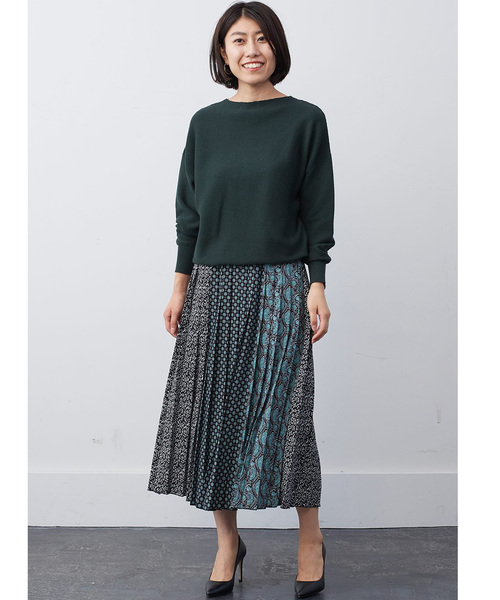 IEDIT(イディット)の「IEDIT 素肌に心地いい もちさらシルク混ガーター編みニット(ニット/セーター・レディース・グリーン/ワインレッド/ベージュ/アイボリー・SMALL/MEDIUM/LARGE/X-LARGE/XX-LARGE)」の16枚目の写真