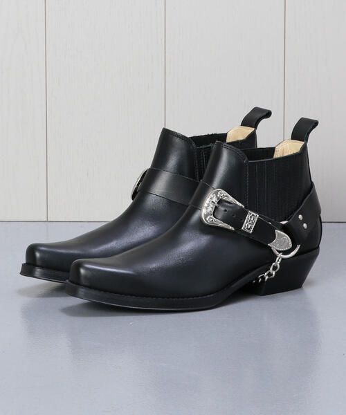 H BEAUTY&YOUTH UNITED ARROWS(エイチビューティーアンドユースユナイテッドアローズ)の「<JOHNNY BULLS>LEATHER BOOTS BLACK/ブーツ(ブーツ・メンズ・ブラック・41/40/42/39)」の2枚目の写真