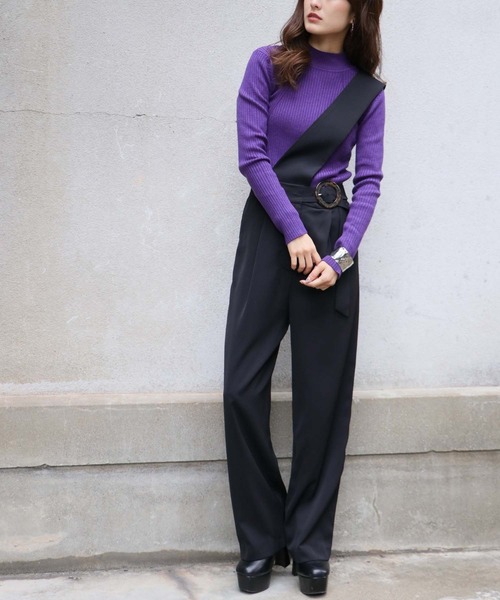 Avvenente（アベネンテ）の「【入荷なし】【Avvenente】2WAYワンショルダーパンツ（その他パンツ・レディース・ブラック/テラコッタ・M）」の6枚目の写真