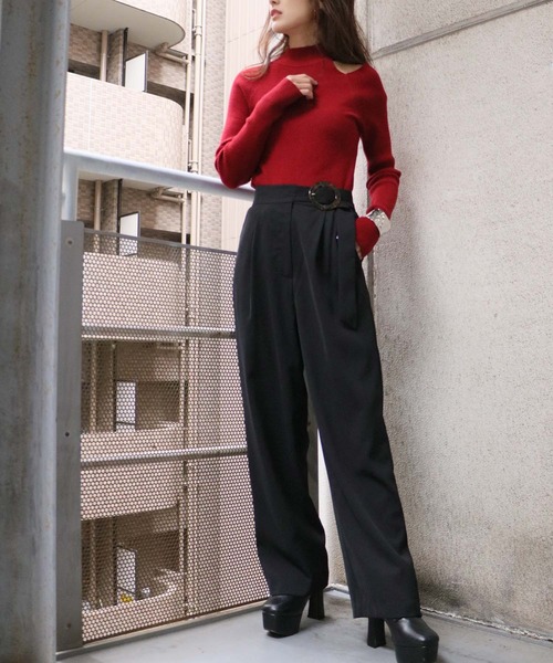 Avvenente（アベネンテ）の「【入荷なし】【Avvenente】2WAYワンショルダーパンツ（その他パンツ・レディース・ブラック/テラコッタ・M）」の19枚目の写真