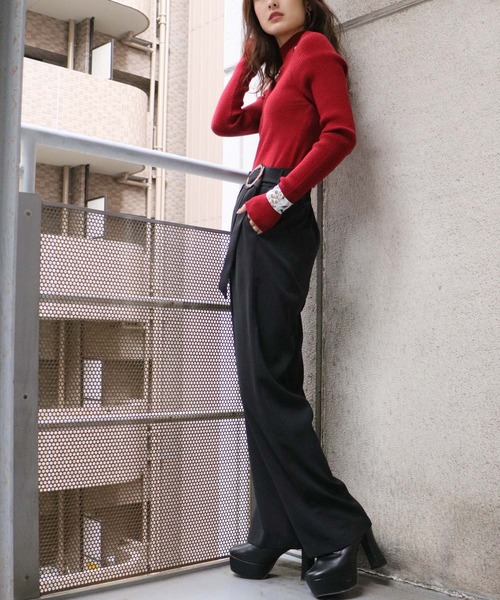 Avvenente（アベネンテ）の「【入荷なし】【Avvenente】2WAYワンショルダーパンツ（その他パンツ・レディース・ブラック/テラコッタ・M）」の8枚目の写真