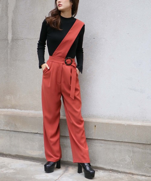 Avvenente（アベネンテ）の「【入荷なし】【Avvenente】2WAYワンショルダーパンツ（その他パンツ・レディース・ブラック/テラコッタ・M）」の12枚目の写真