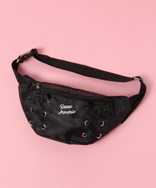 repipi armario(レピピ アルマリオ)の「アミアゲウエストショルダー(ボディバッグ/ウエストポーチ・キッズ・グレー/ピンク/ブラック・FREE)」の2枚目の写真