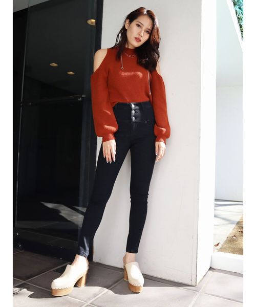 EMODA（エモダ）の「【ELDER】FIXハイウエストデニム（デニムパンツ・レディース・ブラック/インディゴブルー/ブルー・SMALL/MEDIUM/X-SMALL）」の6枚目の写真