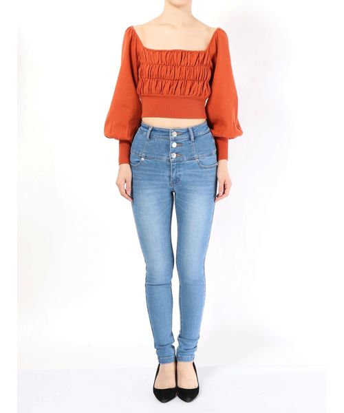 EMODA（エモダ）の「【ELDER】FIXハイウエストデニム（デニムパンツ・レディース・ブラック/インディゴブルー/ブルー・SMALL/MEDIUM/X-SMALL）」の9枚目の写真