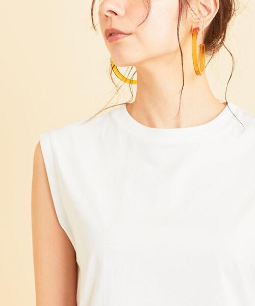 BEAUTY&YOUTH UNITED ARROWS(ビューティーアンドユースユナイテッドアローズ)の「BY∴ クリアコットンノースリーブカットソー ◆(Tシャツ/カットソー・レディース・ブラック/モカ/ナチュラル/ホワイト/ライム/ブラウン・FREE)」の9枚目の写真