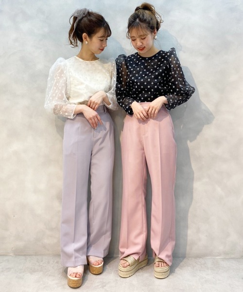 one after another NICE CLAUP（ワンアフターアナザーナイスクラップ）の「カラースラックスパンツ（スラックス・レディース・モカ/オリーブ/パープル/ピンク/ラベンダー・SMALL/MEDIUM）」の12枚目の写真