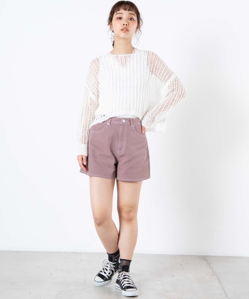 WEGO(ウィゴー)の「WEGO/カラーハイウエストショートパンツ(チノパンツ・レディース・ブラック/ライトブラウン/ナチュラル・MEDIUM/LARGE/SMALL)」の11枚目の写真