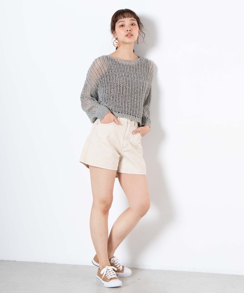 WEGO(ウィゴー)の「WEGO/カラーハイウエストショートパンツ(チノパンツ・レディース・ブラック/ライトブラウン/ナチュラル・MEDIUM/LARGE/SMALL)」の14枚目の写真