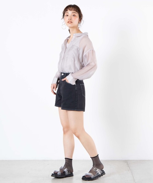 WEGO(ウィゴー)の「WEGO/カラーハイウエストショートパンツ(チノパンツ・レディース・ブラック/ライトブラウン/ナチュラル・MEDIUM/LARGE/SMALL)」の13枚目の写真