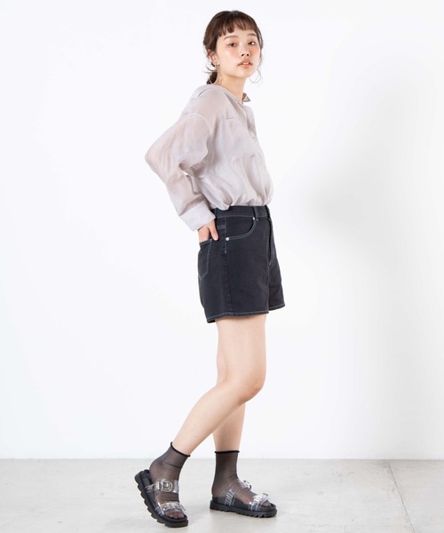 WEGO(ウィゴー)の「WEGO/カラーハイウエストショートパンツ(チノパンツ・レディース・ブラック/ライトブラウン/ナチュラル・MEDIUM/LARGE/SMALL)」の8枚目の写真