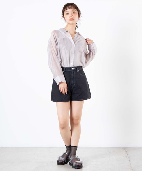 WEGO(ウィゴー)の「WEGO/カラーハイウエストショートパンツ(チノパンツ・レディース・ブラック/ライトブラウン/ナチュラル・MEDIUM/LARGE/SMALL)」の10枚目の写真