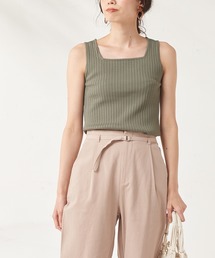 natural couture | 強撚ワイドリブニットタンク(タンクトップ)