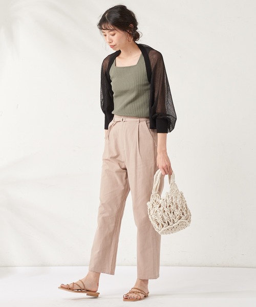 natural couture（ナチュラルクチュール）の「強撚ワイドリブニットタンク（タンクトップ・レディース・ブラック/ベージュ/ブラウン/カーキ・FREE）」の19枚目の写真