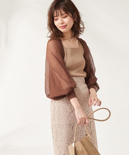 natural couture（ナチュラルクチュール）の「強撚ワイドリブニットタンク（タンクトップ・レディース・ブラック/ベージュ/ブラウン/カーキ・FREE）」の8枚目の写真