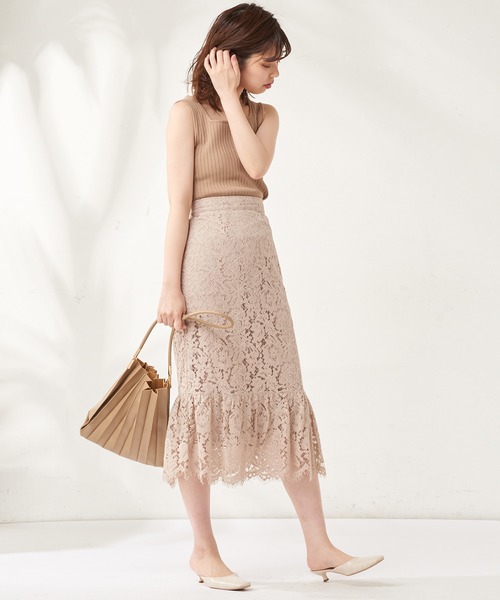 natural couture（ナチュラルクチュール）の「強撚ワイドリブニットタンク（タンクトップ・レディース・ブラック/ベージュ/ブラウン/カーキ・FREE）」の12枚目の写真