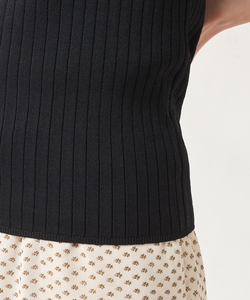 natural couture（ナチュラルクチュール）の「強撚ワイドリブニットタンク（タンクトップ・レディース・ブラック/ベージュ/ブラウン/カーキ・FREE）」の7枚目の写真