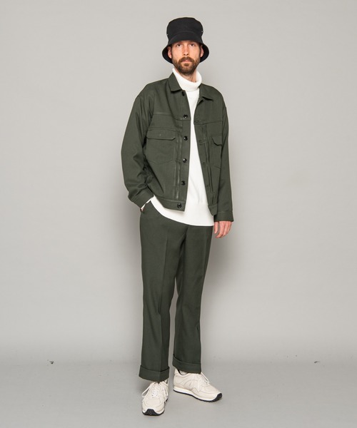 MR.OLIVE（ミスターオリーブ）の「【セットアップ対応】RETORO POLYESTER TWILL / オーバーサイズ  タイプー2 Gジャケット（デニムジャケット・メンズ・ブラック/チャコールグレー/ブラウン/グリーン・SMALL/MEDIUM/LARGE）」の19枚目の写真