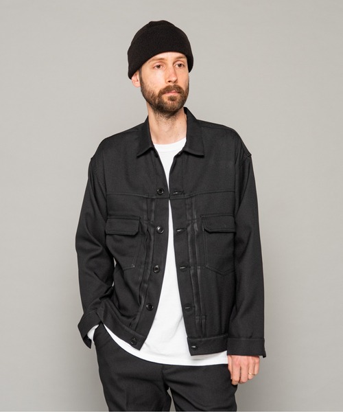 MR.OLIVE（ミスターオリーブ）の「【セットアップ対応】RETORO POLYESTER TWILL / オーバーサイズ  タイプー2 Gジャケット（デニムジャケット・メンズ・ブラック/チャコールグレー/ブラウン/グリーン・SMALL/MEDIUM/LARGE）」の20枚目の写真