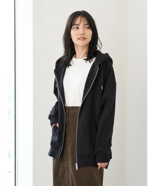 AMERICAN HOLIC（アメリカンホリック）の「バックドレープフード付き裏毛パーカー　〇＊（パーカー・レディース・ライトベージュ/オレンジ/モカ/ブルー/ブラック・FREE）」の6枚目の写真