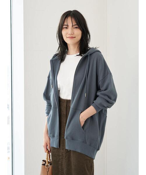 AMERICAN HOLIC（アメリカンホリック）の「バックドレープフード付き裏毛パーカー　〇＊（パーカー・レディース・ライトベージュ/オレンジ/モカ/ブルー/ブラック・FREE）」の10枚目の写真